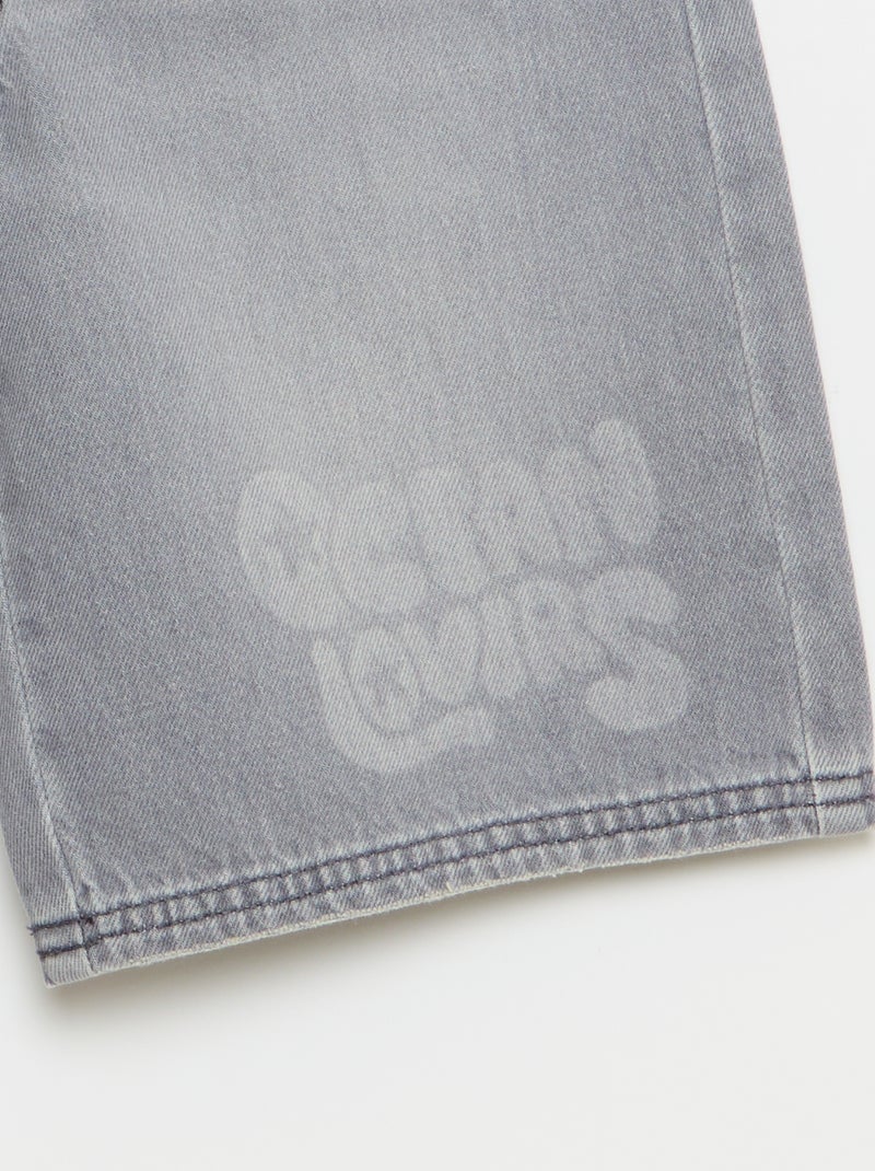 Bermuda in denim con coulisse Grigio - Kiabi