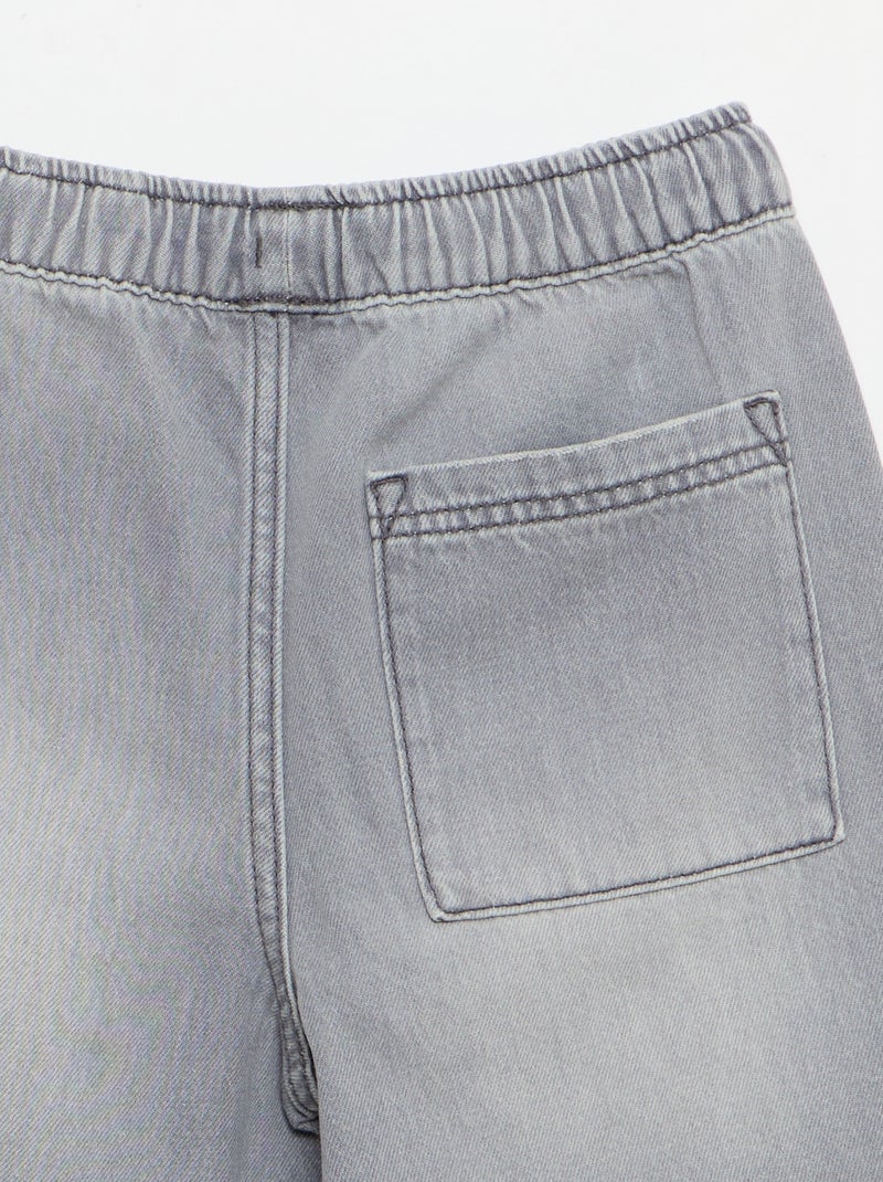 Bermuda in denim con coulisse Grigio - Kiabi