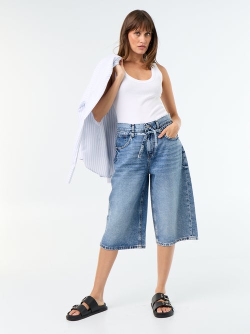 Bermuda in denim con laccio in vita - Kiabi Bermuda in denim con laccio in vita - Kiabi