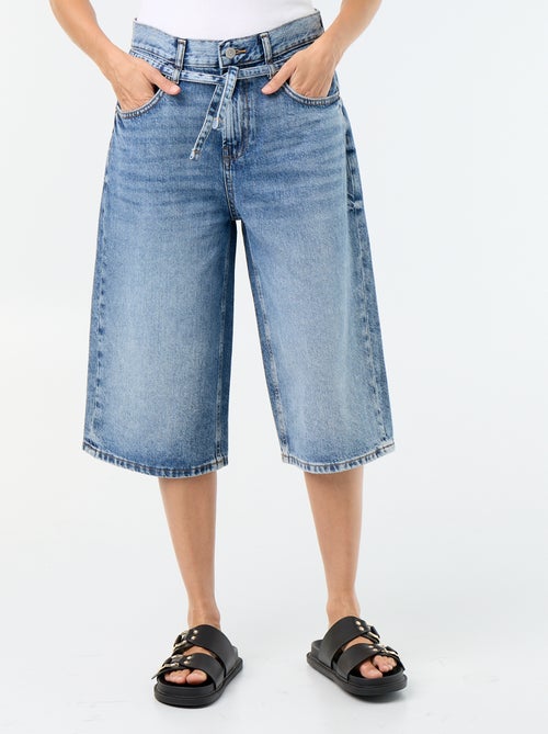 Bermuda in denim con laccio in vita - Kiabi Bermuda in denim con laccio in vita - Kiabi