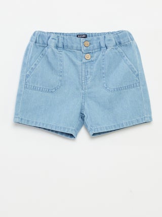 Bermuda in denim con vita regolabile