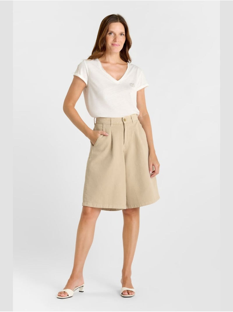 Bermuda in denim LOVA Beige - Kiabi