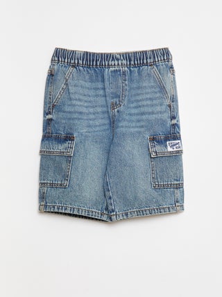 Bermuda in denim multitasche