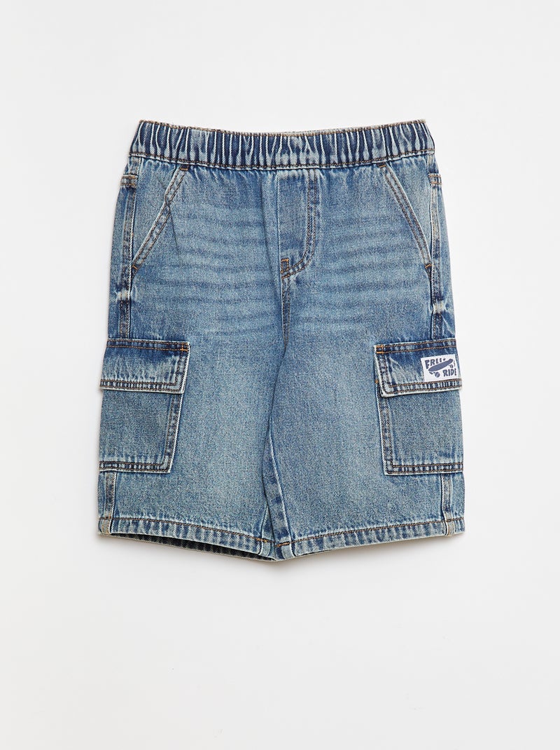 Bermuda in denim multitasche Blu - Kiabi