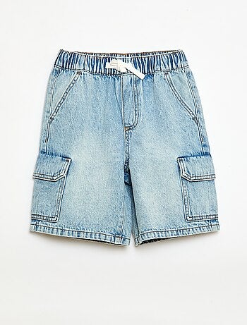 Bermuda in denim multitasche