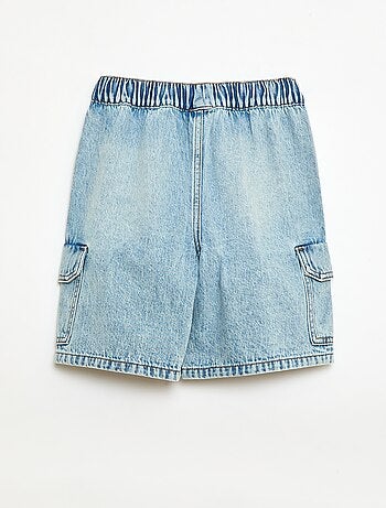 Bermuda in denim multitasche