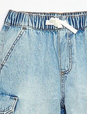 Bermuda in denim multitasche