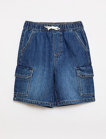 Bermuda in denim multitasche
