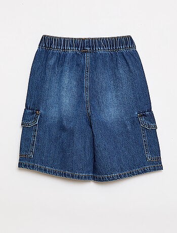 Bermuda in denim multitasche