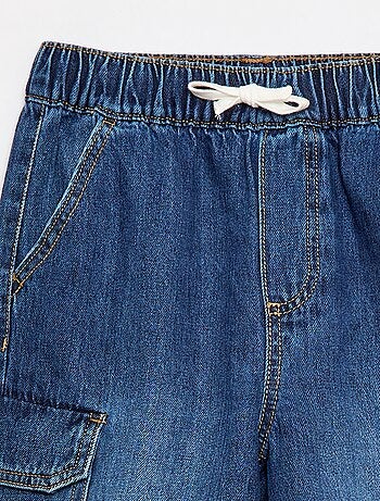 Bermuda in denim multitasche
