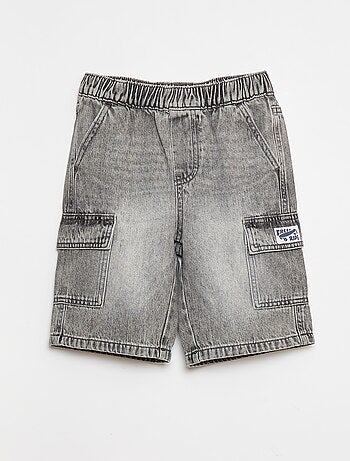 Bermuda in denim multitasche