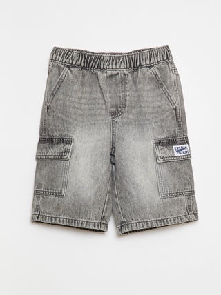 Bermuda in denim multitasche