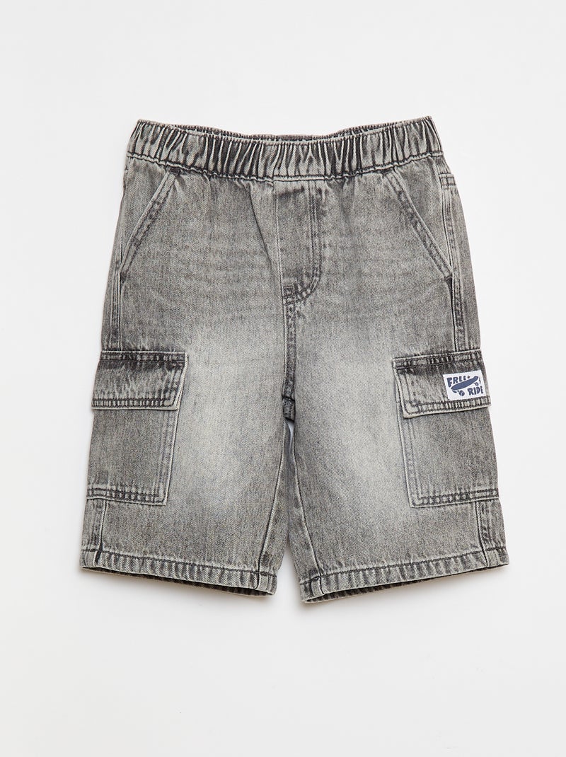 Bermuda in denim multitasche Grigio - Kiabi