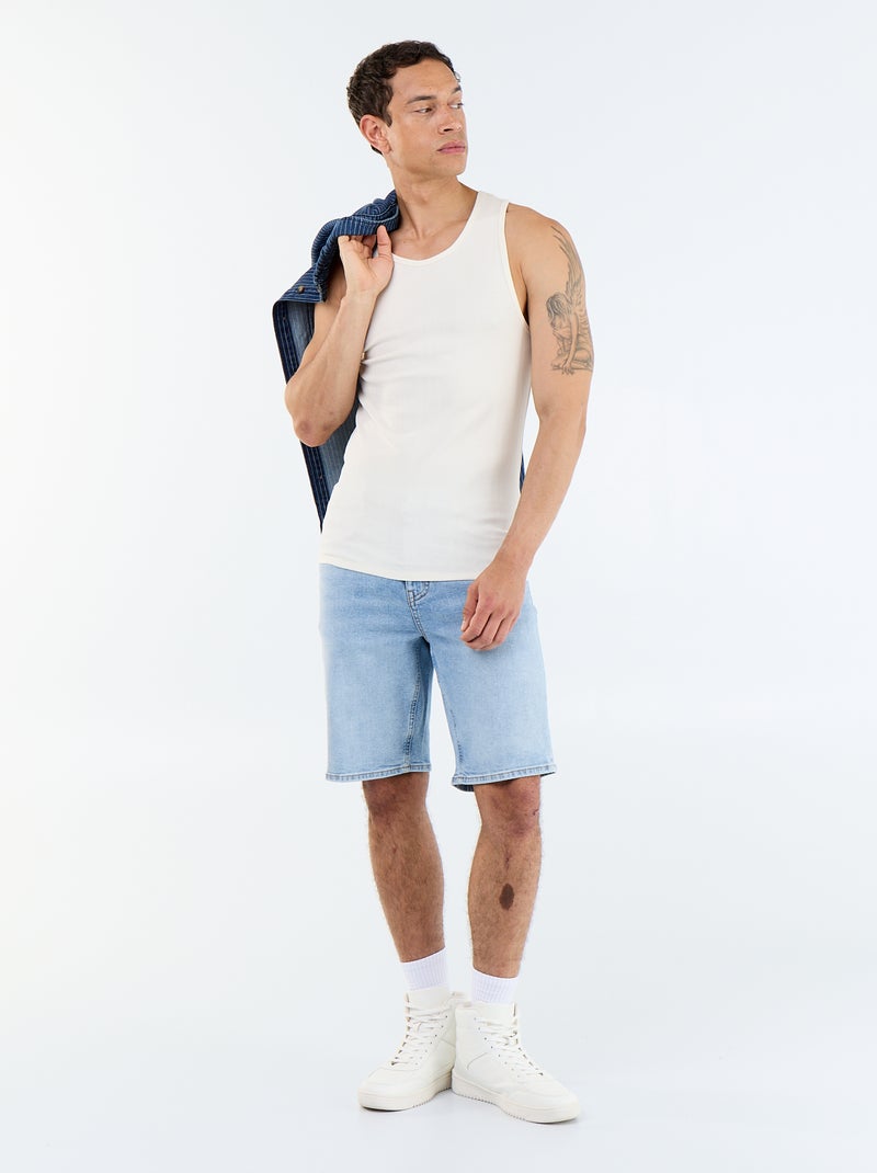Bermuda in denim slim fit Blu - Kiabi