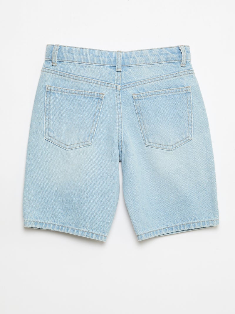 Bermuda in denim slim fit elasticizzato in cotone Azzurro - Kiabi