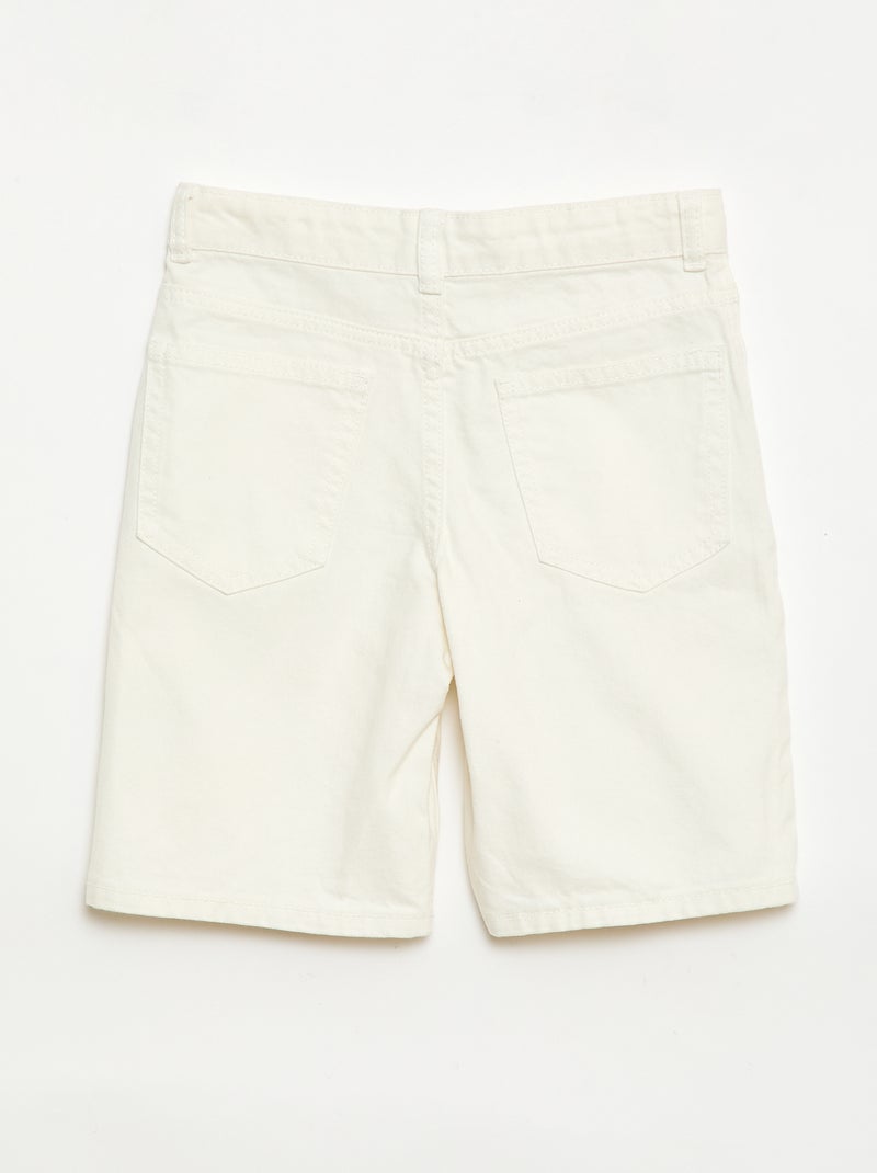 Bermuda in denim slim fit elasticizzato in cotone Bianco Ecru - Kiabi