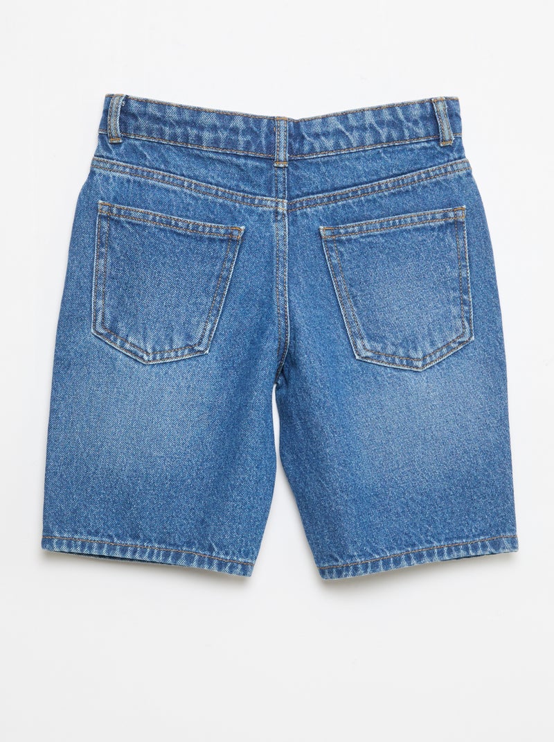 Bermuda in denim slim fit elasticizzato in cotone Blu - Kiabi