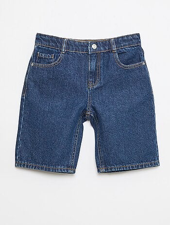 Bermuda in denim slim fit elasticizzato in cotone