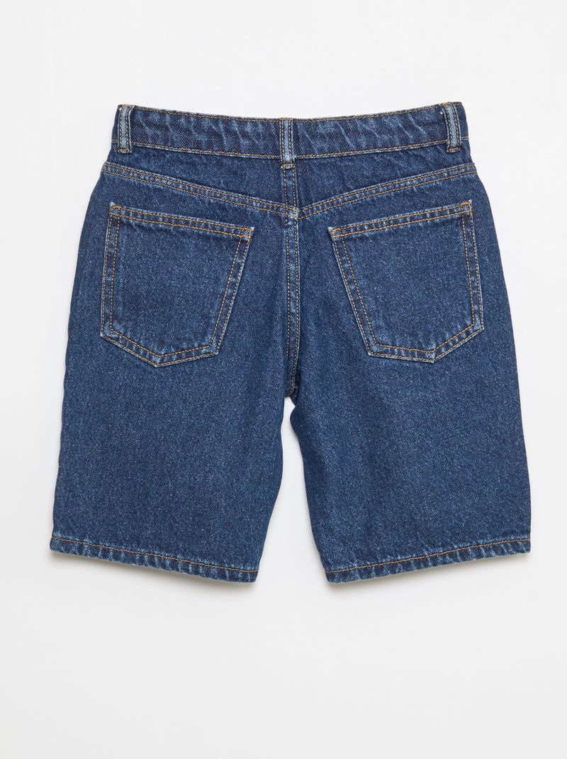 Bermuda in denim slim fit elasticizzato in cotone Blu scuro - Kiabi