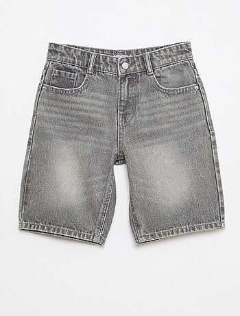 Bermuda in denim slim fit elasticizzato in cotone