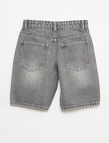 Bermuda in denim slim fit elasticizzato in cotone