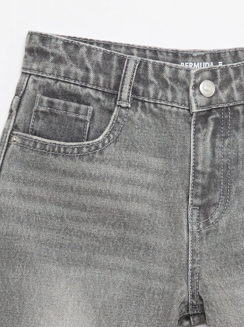 Bermuda in denim slim fit elasticizzato in cotone Grigio - Kiabi