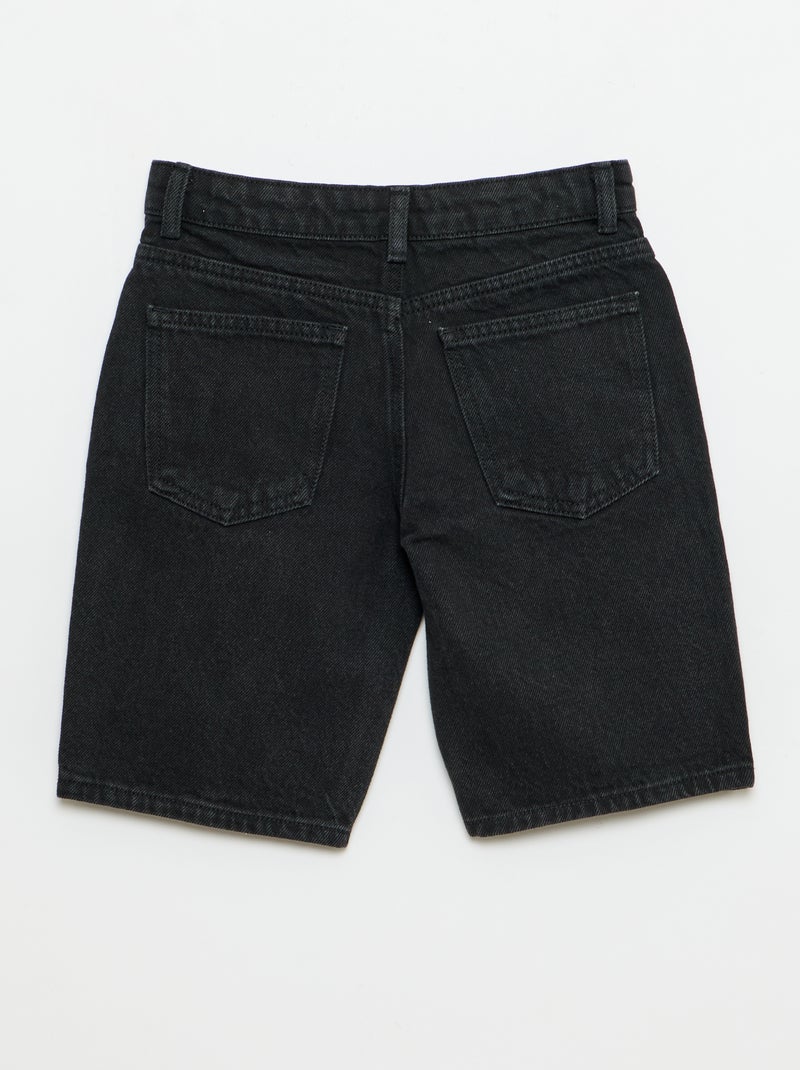 Bermuda in denim slim fit elasticizzato in cotone Nero - Kiabi