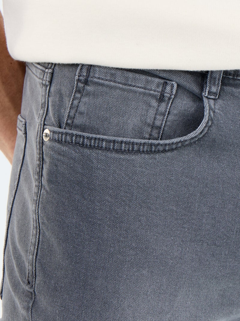 Bermuda in denim slim fit Grigio - Kiabi