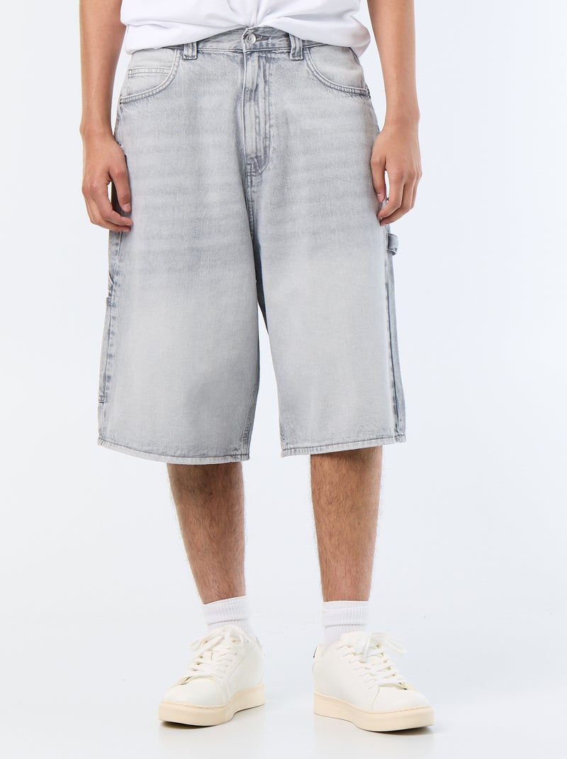 Bermuda in denim stile carpenter Grigio - Kiabi