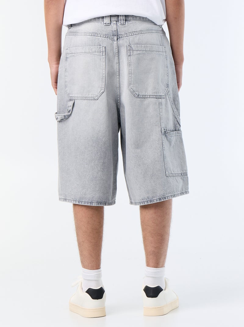 Bermuda in denim stile carpenter Grigio - Kiabi