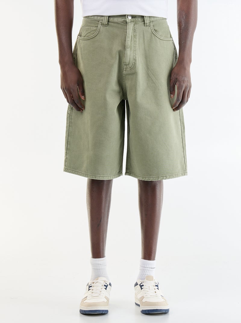 Bermuda in denim stile carpenter Kaki - Kiabi