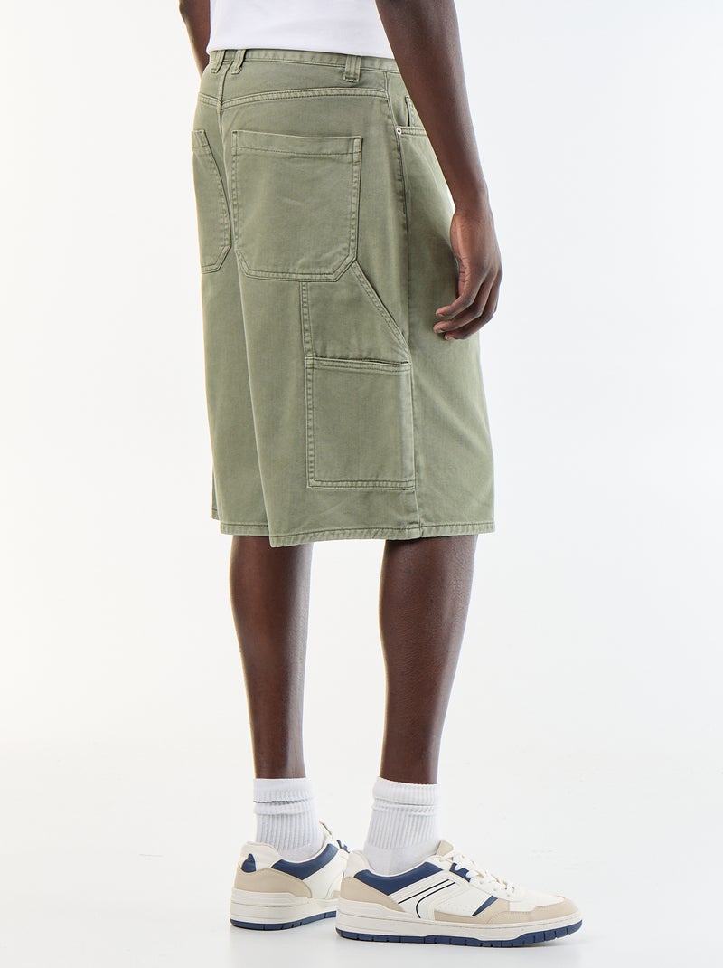 Bermuda in denim stile carpenter Kaki - Kiabi