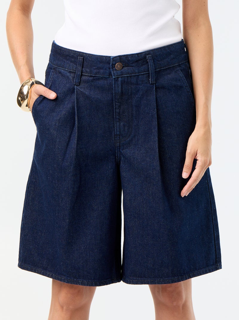 Bermuda in denim taglio al ginocchio Blu - Kiabi