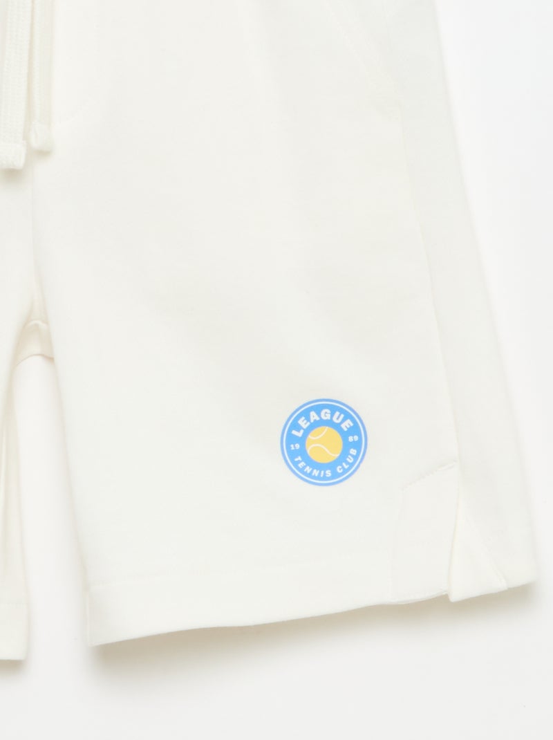 Bermuda in felpa Bianco - Kiabi
