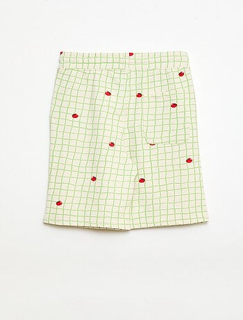 Bermuda in felpa con motivo e 2 tasche