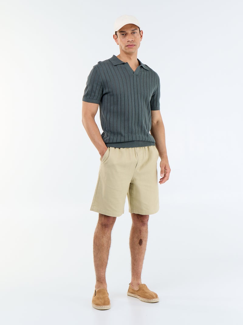 Bermuda in felpa leggera con coulisse Beige - Kiabi