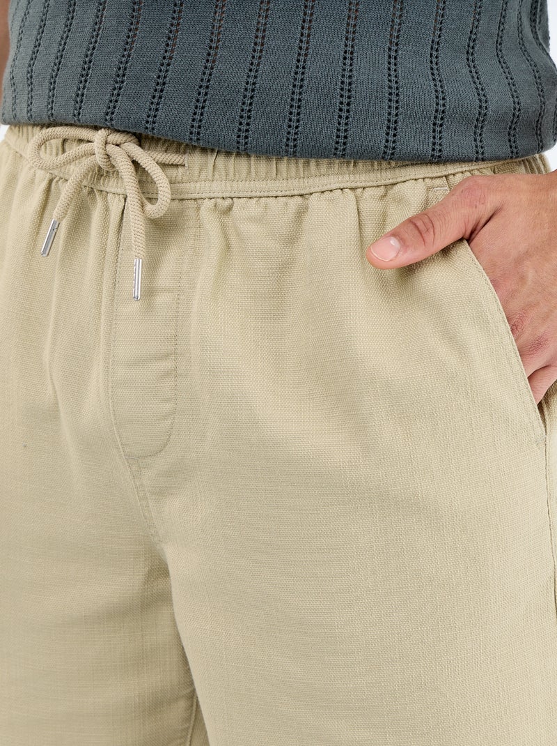 Bermuda in felpa leggera con coulisse Beige - Kiabi