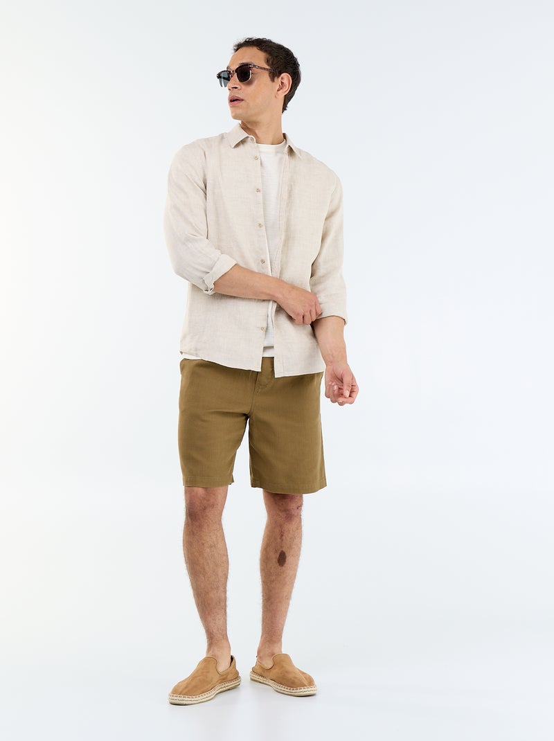 Bermuda in felpa leggera con coulisse Marrone - Kiabi
