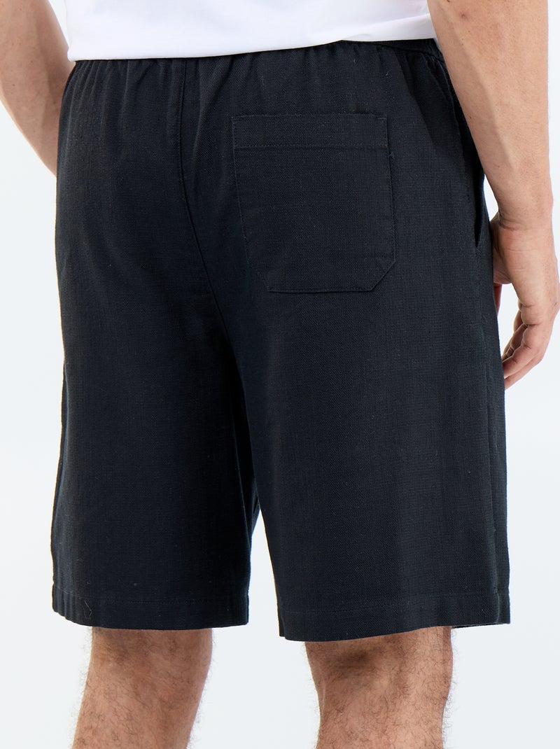 Bermuda in felpa leggera con coulisse Nero - Kiabi