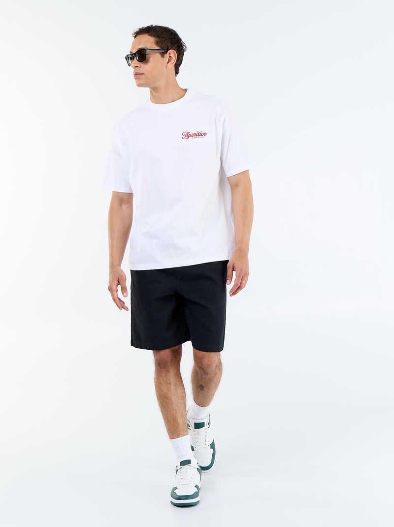 Bermuda in felpa leggera con coulisse Nero - Kiabi