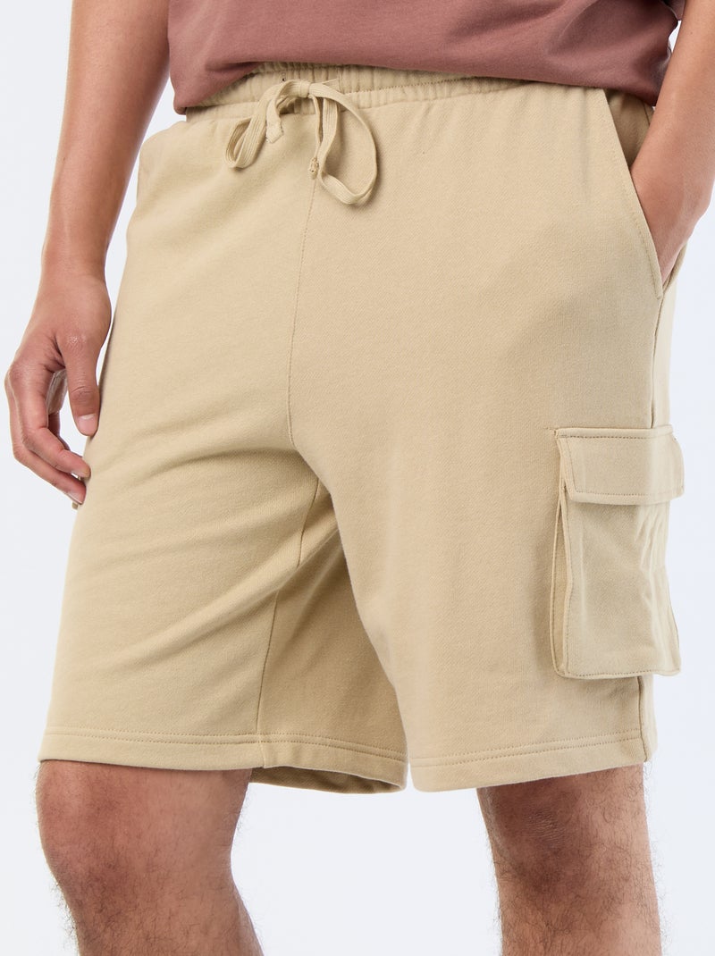 Bermuda in felpa leggera con tasche a patta Beige - Kiabi