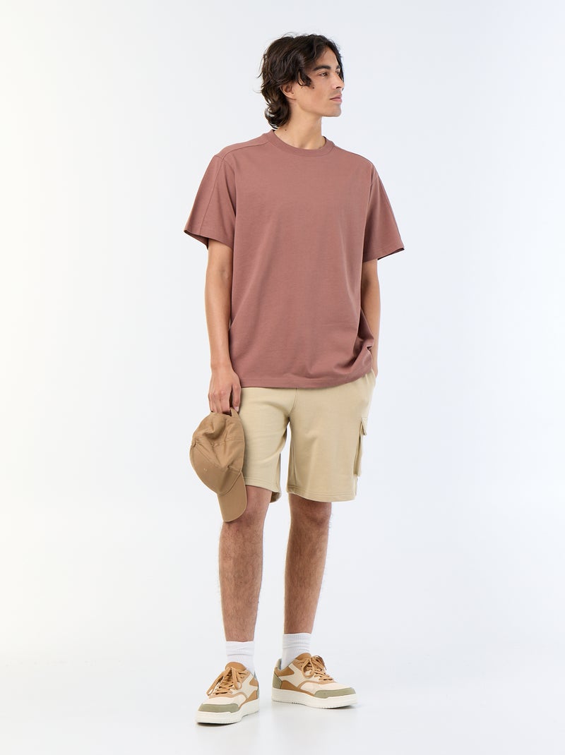 Bermuda in felpa leggera con tasche a patta Beige - Kiabi