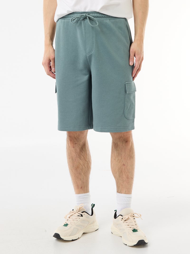 Bermuda in felpa leggera con tasche a patta Blu - Kiabi