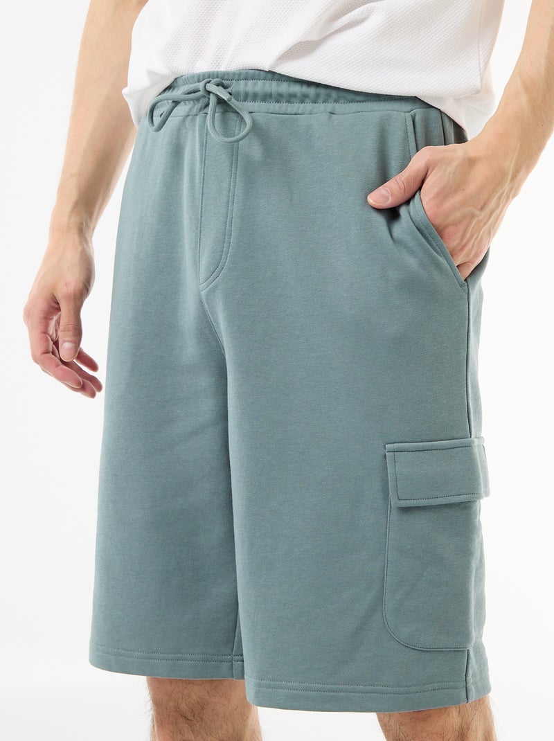 Bermuda in felpa leggera con tasche a patta Blu - Kiabi