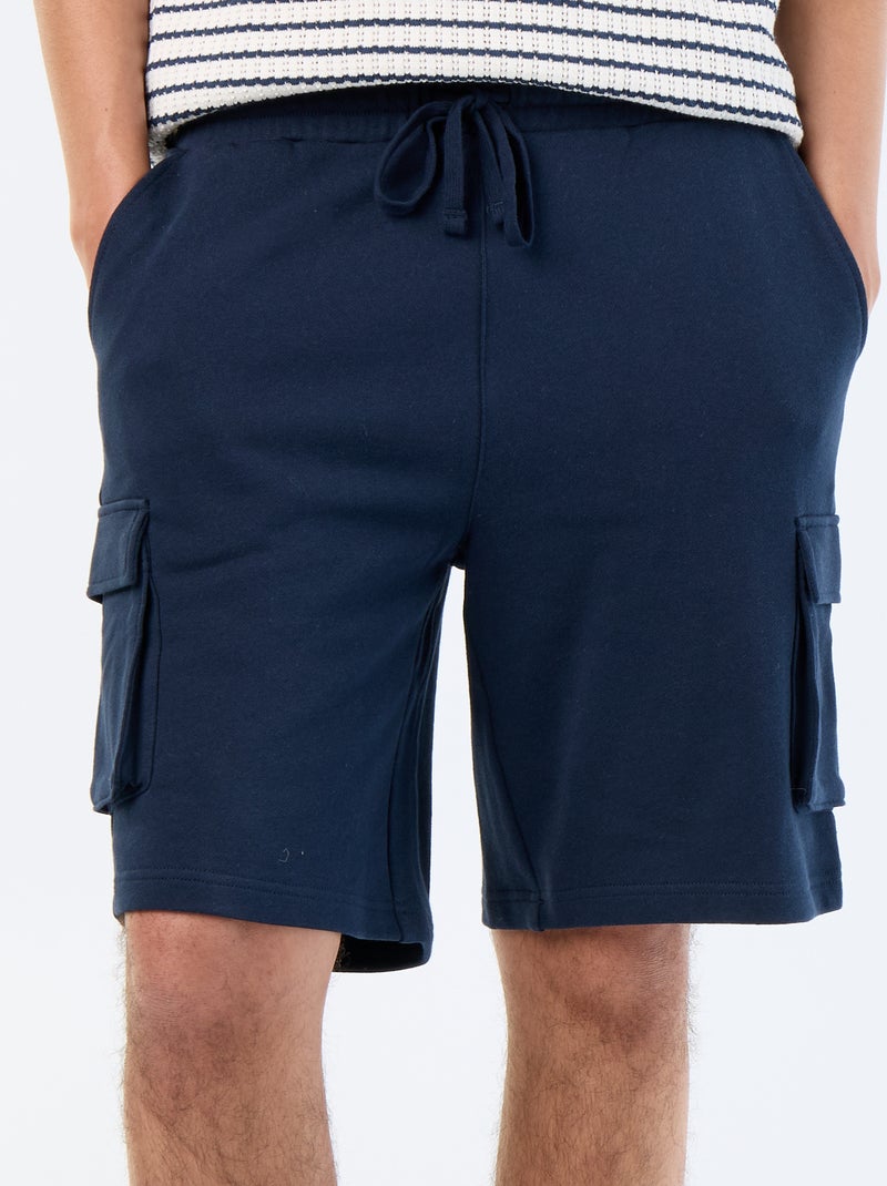Bermuda in felpa leggera con tasche a patta Blu - Kiabi
