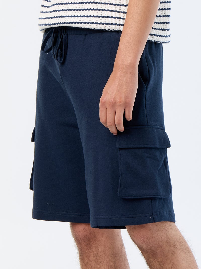 Bermuda in felpa leggera con tasche a patta Blu - Kiabi
