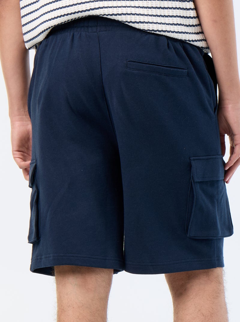 Bermuda in felpa leggera con tasche a patta Blu - Kiabi