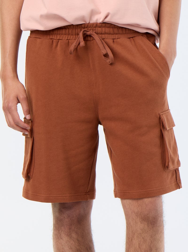 Bermuda in felpa leggera con tasche a patta Marrone - Kiabi