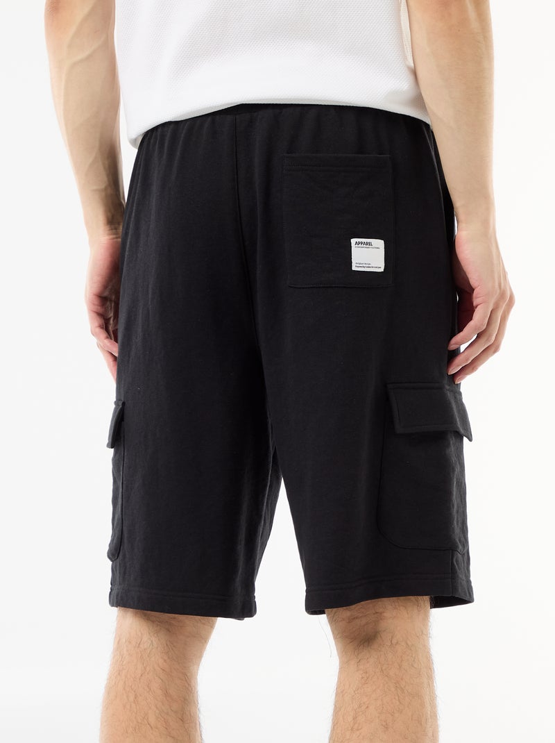 Bermuda in felpa leggera con tasche a patta Nero - Kiabi