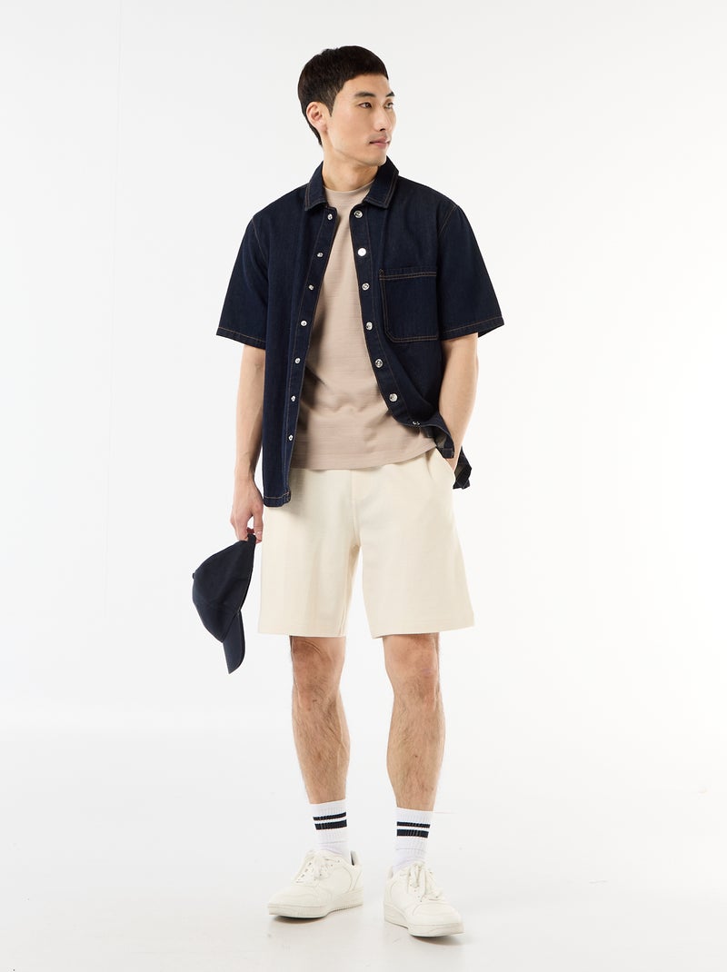 Bermuda in felpa leggera (french-terry) Bianco - Kiabi